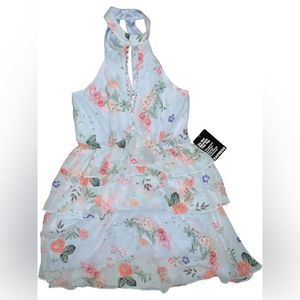 Express, Light Blue Floral & Flowy Dress, Size 2, NWT.